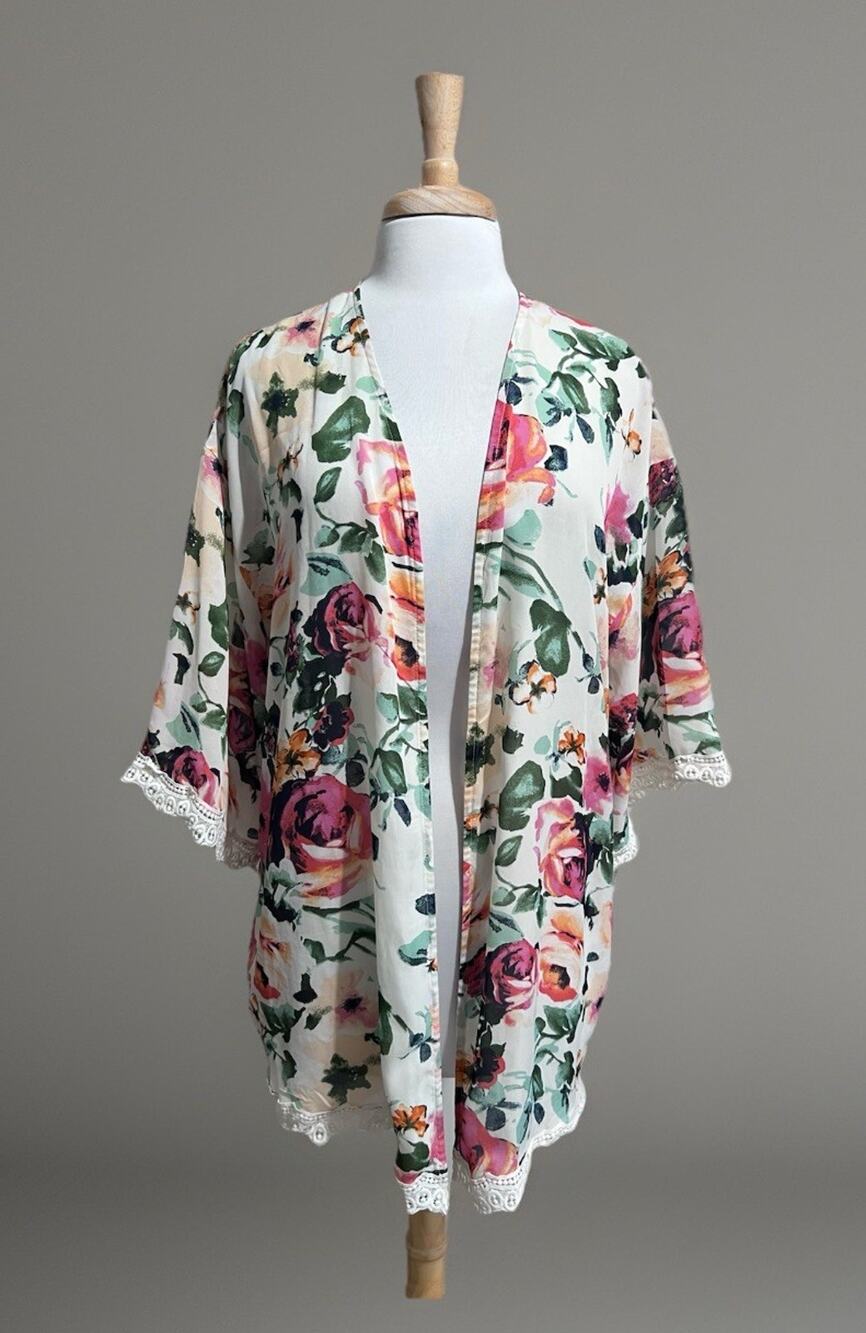 PinkBlush Cardigan Duster sz large Cottagecore Fairy Romantic Bloomcore